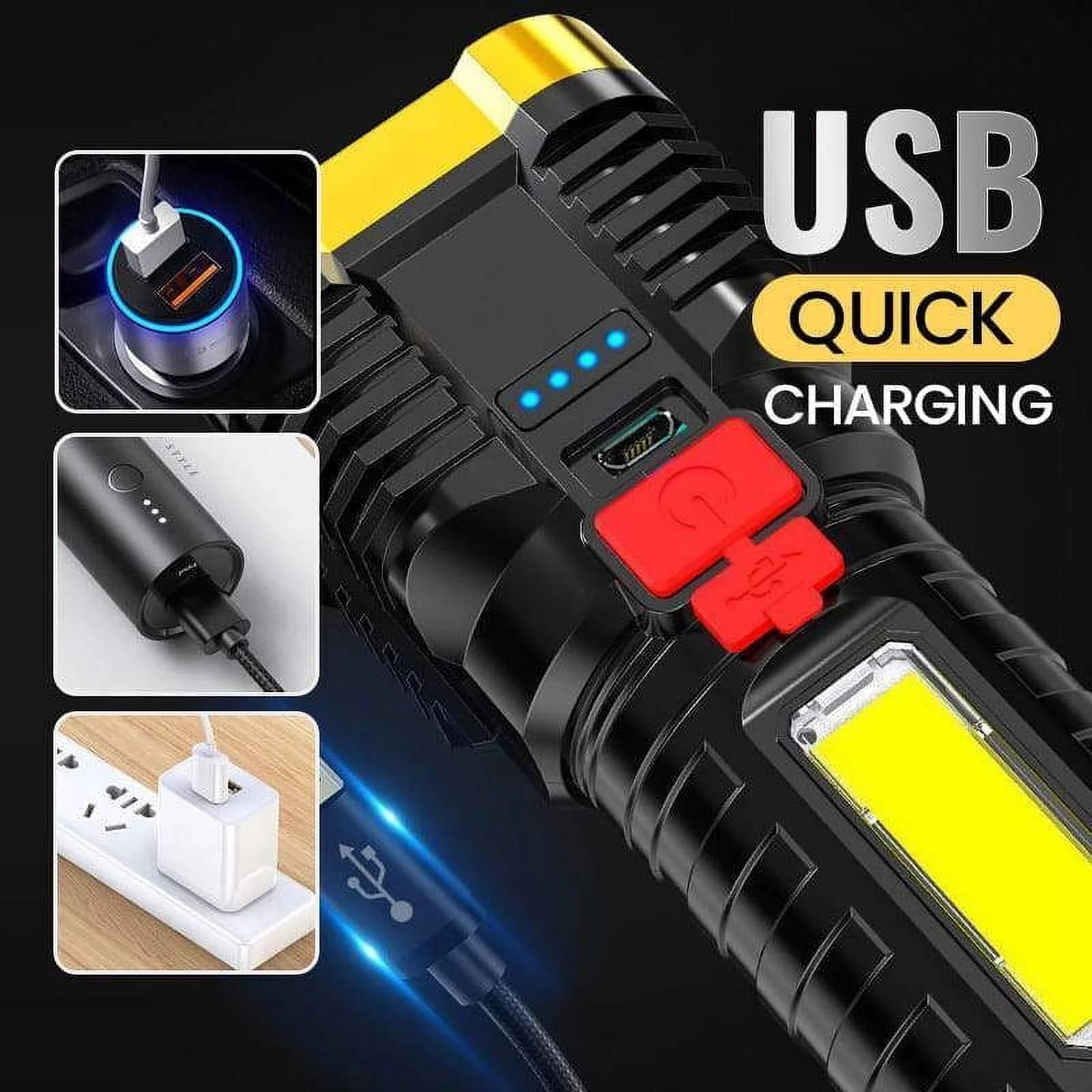 Super Bright LED Torch Flashlight - USB Rechargeable